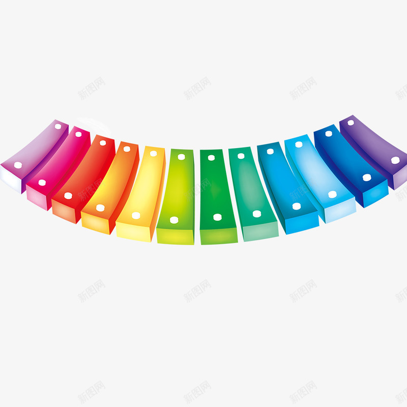 钢琴彩色按键psd免抠素材_新图网 https://ixintu.com 儿童节素材 卡通元素 卡通按键