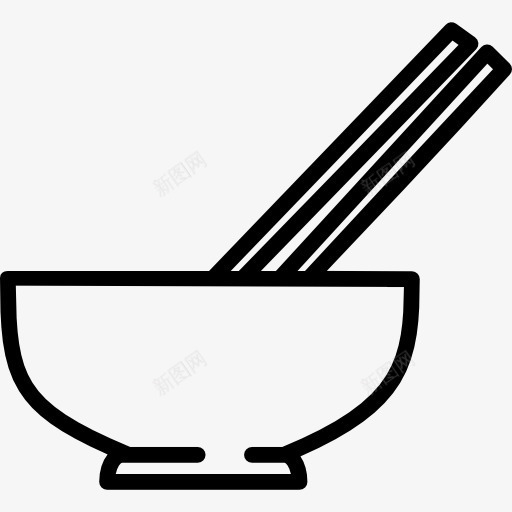 碗用筷子图标png_新图网 https://ixintu.com 一碗饭 中国菜 米饭 面条 食品