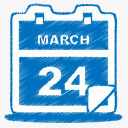 日期素材蓝色的日历日期事件色彩斑斓的高清图片