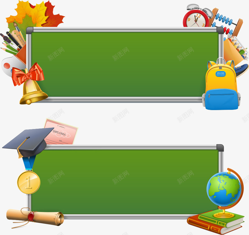 绿色黑板教育png免抠素材_新图网 https://ixintu.com 卡通黑板 矢量黑板 绿色黑板 绿色黑板教育 黑板
