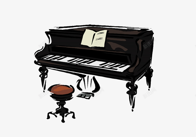优雅的声音片png免抠素材_新图网 https://ixintu.com 卡通手绘钢琴图片 弹奏钢琴图片 背景图片钢琴 装饰图片钢琴 黑色的钢琴