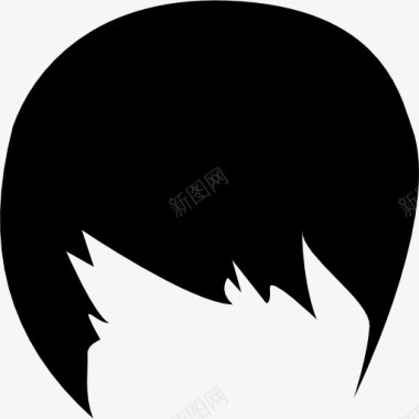 雄性黑短头发的形状图标图标