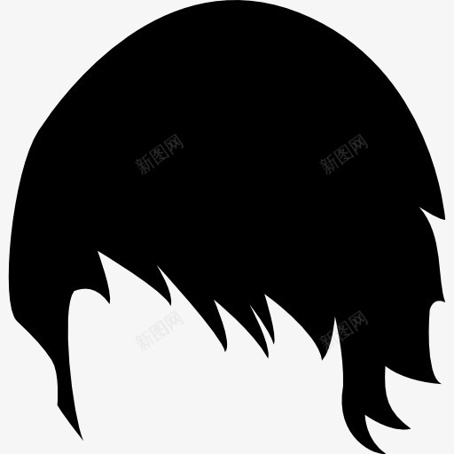 黑色的短头发图标png_新图网 https://ixintu.com 头发 头发的形状 形状 短头发 美发 黑头发