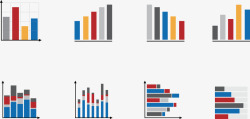 彩色矢量曲线坐标报表彩色柱形图高清图片