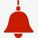红色扁平铃铛图标图标
