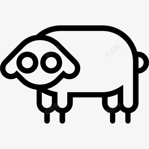 羊面对左图标png_新图网 https://ixintu.com 农业 农场 动物 山 绵羊