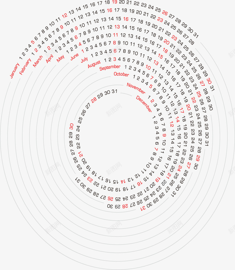 圆形日历png免抠素材_新图网 https://ixintu.com 圆形 年历 日历 日期 时间