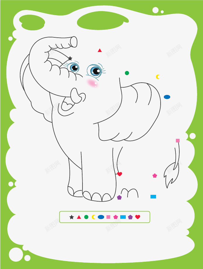手绘可爱的大象背景png免抠素材_新图网 https://ixintu.com 动物背景 可爱的大象 手绘 手绘大象