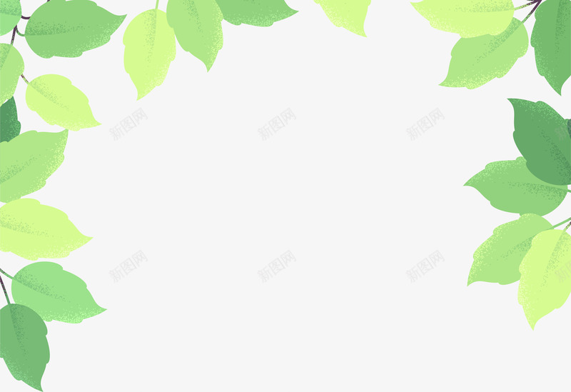 绿色树叶框架png免抠素材_新图网 https://ixintu.com 免抠PNG 叶子 树叶 框架 植物 绿色 边框纹理