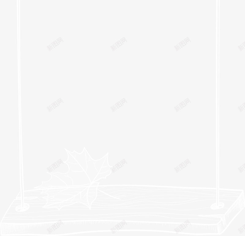 手绘秋千树叶png免抠素材_新图网 https://ixintu.com 免抠PNG 唯美 小清新 手绘 树叶 秋千 童趣