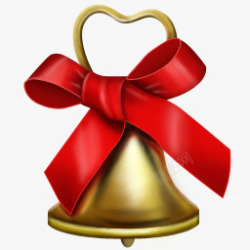 金色圣诞手绘铃铛节日素材