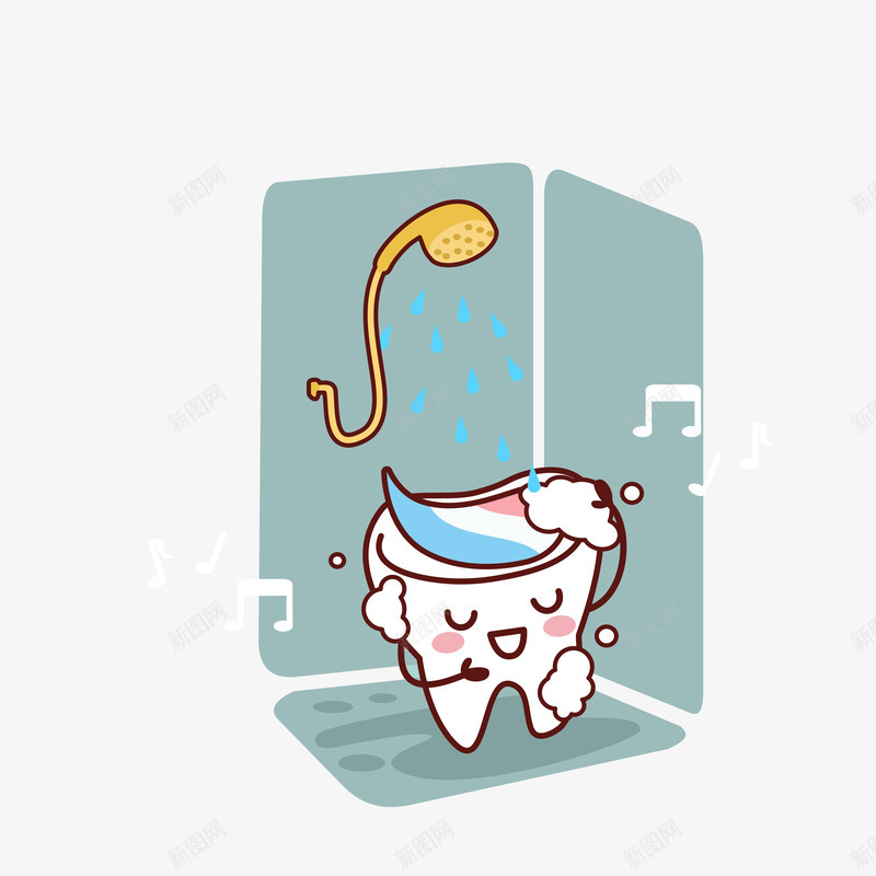爱护牙齿png免抠素材_新图网 https://ixintu.com 卡通 爱护 牙齿