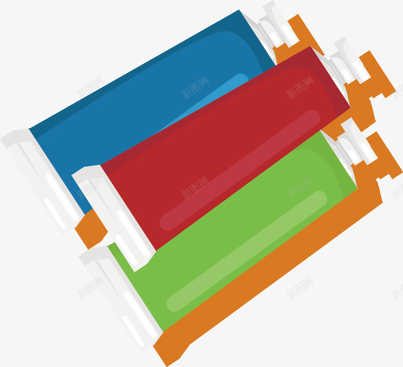 扁平颜料png免抠素材_新图网 https://ixintu.com 卡通 彩色 扁平 管状 绘画工具 颜料