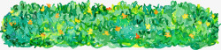 绿色水彩手绘花丛装饰图案素材