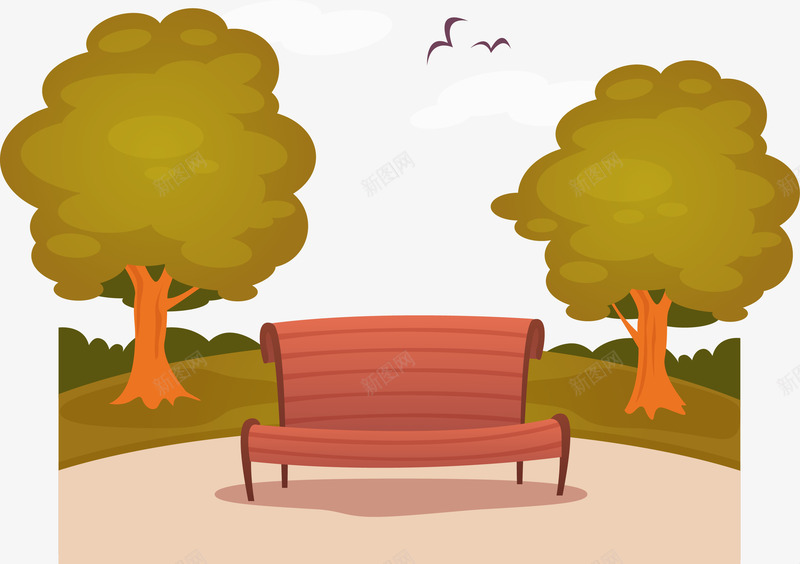 手绘公园的长椅png免抠素材_新图网 https://ixintu.com 公园 卡通 户外 手绘 长椅