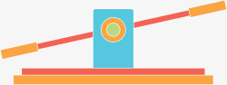卡通跷跷板蓝色卡通扁平跷跷板高清图片