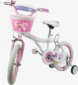 淡粉色公主风单车儿童电商素材