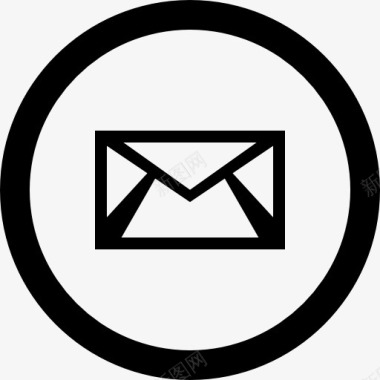 新的电子邮件与圆形按钮图标图标