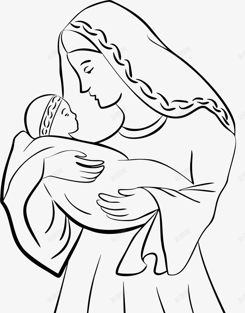 母亲在抱孩子矢量图ai免抠素材_新图网 https://ixintu.com 哺乳 孩子 母亲 母爱 矢量图