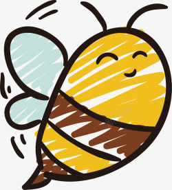 蜜蜂绘画创意矢量图素材