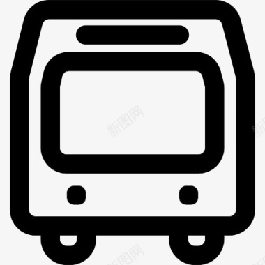 公共汽车地铁或火车的轮廓前图标图标