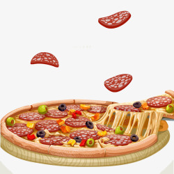 美味诱人的披萨插画素材
