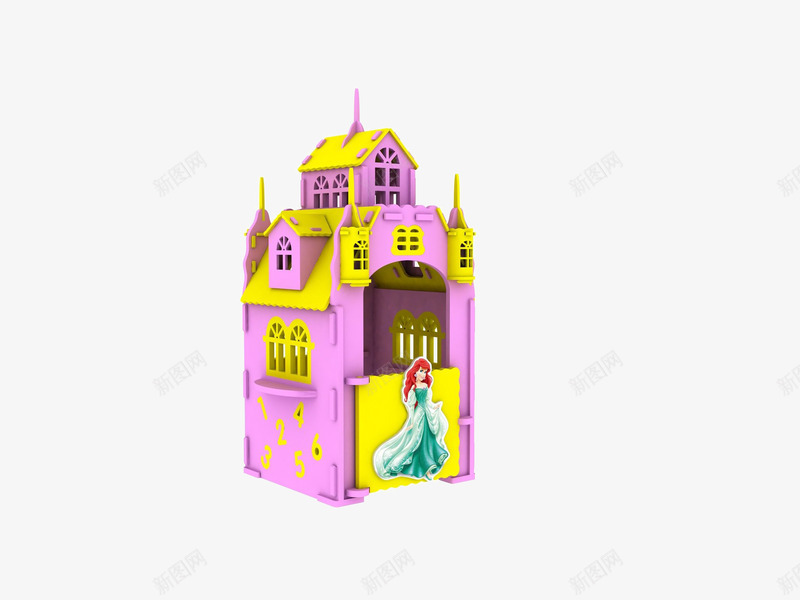 小巧的拼装城堡png免抠素材_新图网 https://ixintu.com 公主 建筑 房顶 窗户 迪斯尼城堡