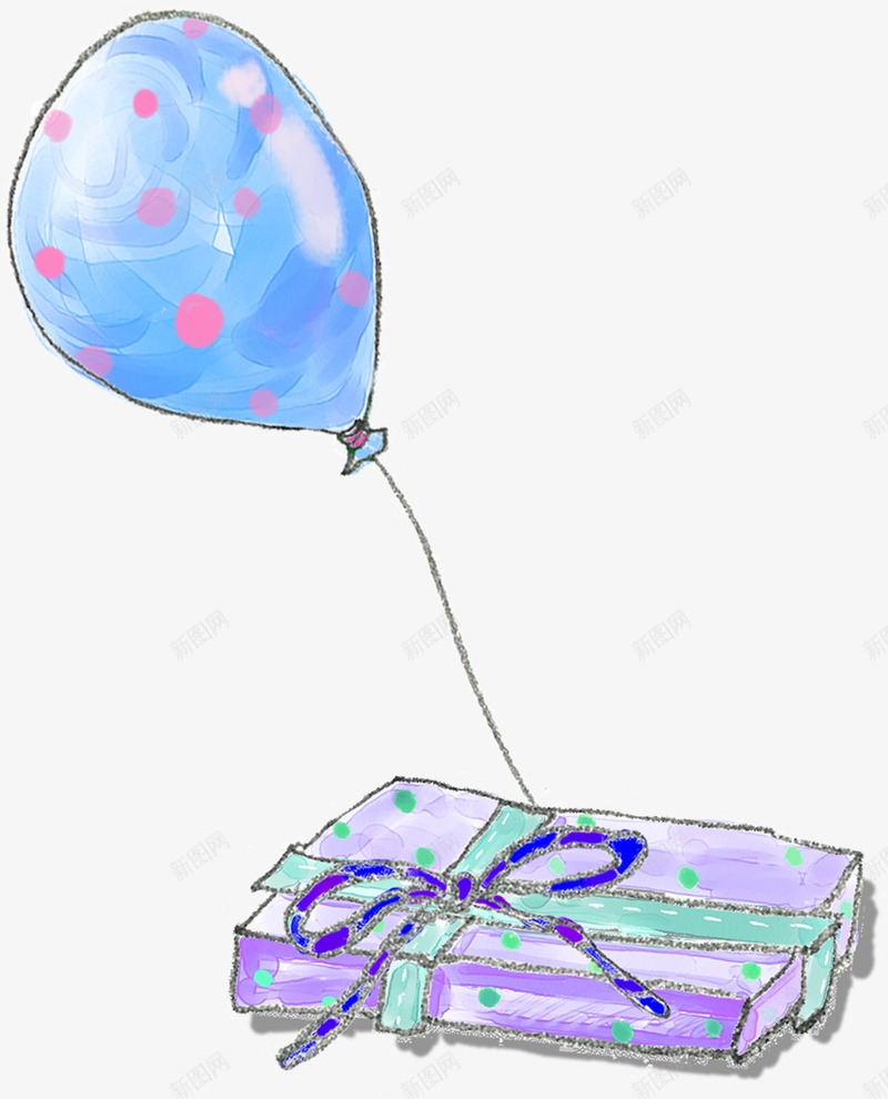 蓝色创意点状气球png免抠素材_新图网 https://ixintu.com 创意 气球 点状 蓝色