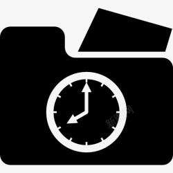 定时器的剪影文件夹的时钟图标高清图片
