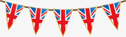 一排三角形英国国旗图素材