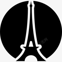 巴黎象征埃菲尔铁塔一圈图标高清图片