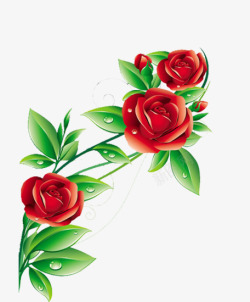 手绘质感玫瑰花素材
