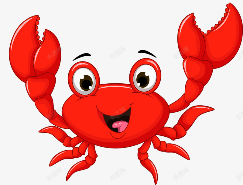 手绘可爱红螃蟹png免抠素材_新图网 https://ixintu.com 可爱 手绘 红色 螃蟹