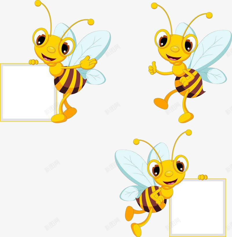 手拿白板的小蜜蜂图案png免抠素材_新图网 https://ixintu.com 可爱风格 图案 小蜜蜂 手拿白板 效果 装饰 黄色