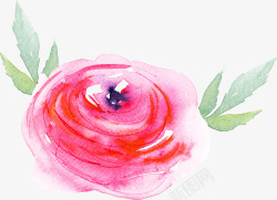 水彩手绘花朵抽象花朵玫红花朵素材