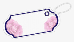 粉色玫瑰花标签素材