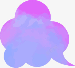 蓝紫色对话框水彩对话框高清图片