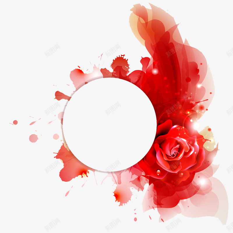 装饰红玫瑰png免抠素材_新图网 https://ixintu.com 水墨玫瑰 红玫瑰 装饰玫瑰
