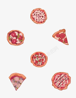 水彩手绘披萨素材