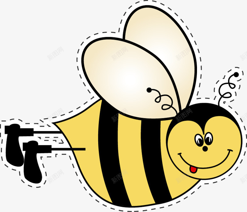 手绘卡通蜜蜂图案png免抠素材_新图网 https://ixintu.com 卡通蜜蜂 图案 手绘