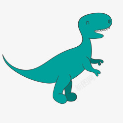 恐龙远古时代卡通手绘绿色的恐龙矢量图高清图片