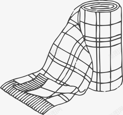 卡通简约简笔画黑白插画小清新图标图标