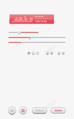 红色音乐界面素材