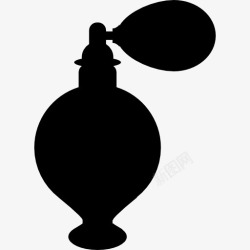 香水容器香水黑色优雅复古的容器的形状图标高清图片