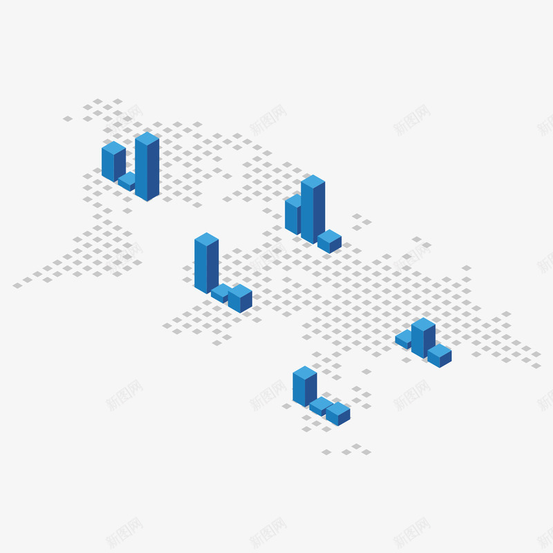 点状地图分析psd免抠素材_新图网 https://ixintu.com 分析 商务 地图 素材