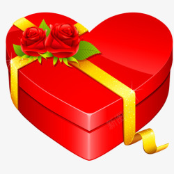 红色爱心玫瑰礼盒素材