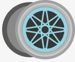浅蓝色六芒星样式轮毂素材