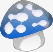 蓝色卡通点状蘑菇png免抠素材_新图网 https://ixintu.com 卡通 点状 蓝色 蘑菇