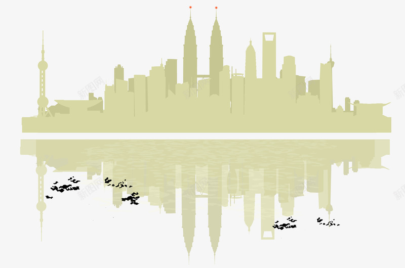 抽象建筑png免抠素材_新图网 https://ixintu.com 上海 倒影 城市现代上海 建筑 抽象