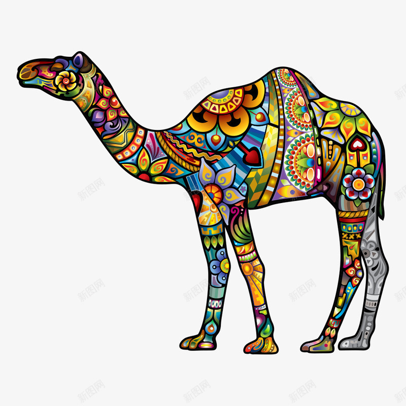 骆驼png免抠素材_新图网 https://ixintu.com 动物 卡通动物 卡通骆驼 彩色骆驼 沙漠骆驼 骆驼